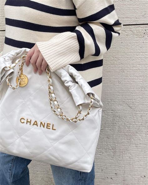 white chanel bag street style|Chanel street style show.